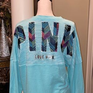 PINK lightweight sweatshirt feather design